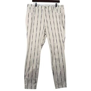 Womens XXL 20 Pants White Navy Stripe Stretch Nautical Coastal Beach Plus Size